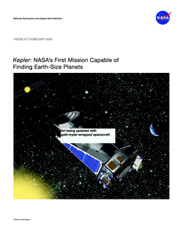 Kepler: NASA's First Mission Capable of Finding Earth-Size Planets
