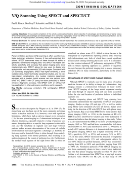 VQ Scanning: Using SPECT and SPECT/CT