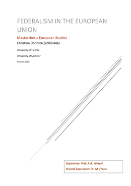 To What Extent Does the European Union Compare to a Federal State?