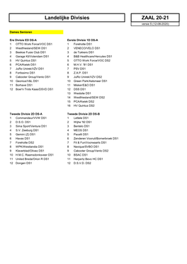 ZAAL 20-21 Landelijke Divisies