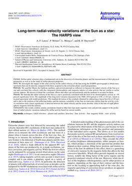 Long-Term Radial-Velocity Variations of the Sun As a Star: the HARPS View A
