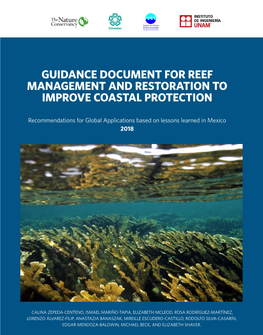 Guidance Document for Reef Management and Restoration to Improve Coastal Protection