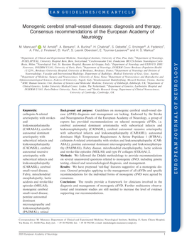 Monogenic Cerebral Small‐Vessel Diseases