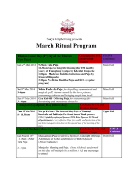 March Ritual Program