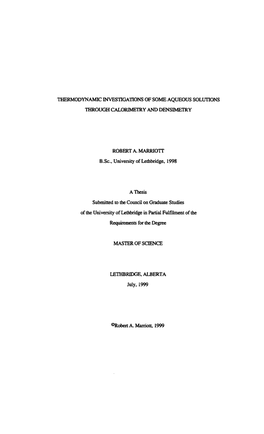 Thermodynamic Investigations of Some Aqueous Solutions