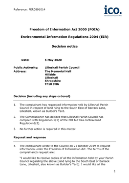 FOIA-EIR Decision Notice Template