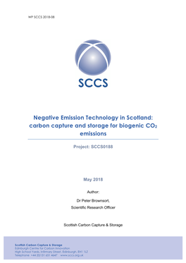 Negative Emission Technology in Scotland