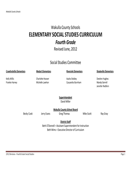 Social Studies-Fourth Grade