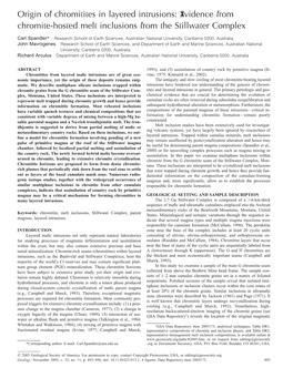 Origin of Chromitites in Layered Intrusions: Evidence from Chromite-Hosted Melt Inclusions from the Stillwater Complex