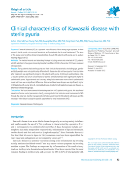 Clinical Characteristics of Kawasaki Disease with Sterile Pyuria