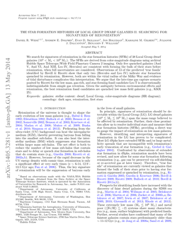 Arxiv:1405.3281V1 [Astro-Ph.GA] 13 May 2014 Space Telescope, Obtained from the Data Archive at the Space Ricotti 2009; Ricotti 2009; Bullock Et Al