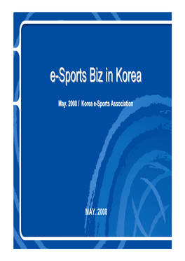 E-Sports Biz in Korea