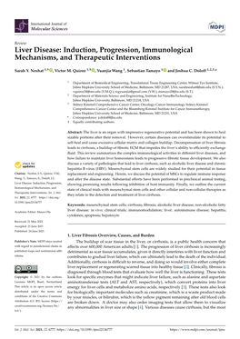 Liver Disease: Induction, Progression, Immunological Mechanisms, and Therapeutic Interventions