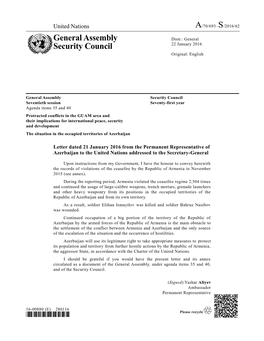 General Assembly Security Council Seventieth Session Seventy-First Year Agenda Items 35 and 40