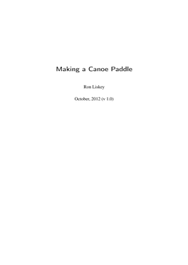 Making a Canoe Paddle.Pdf