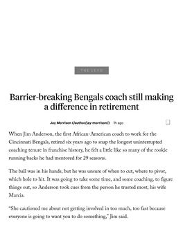 Barrier-Breaking Bengals Coach Still Making a Difference in Retirement