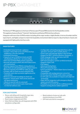 Ip-Pbx DATASHEET