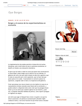 Oye Borges: Borges Y El Avance De Los Experimentalistas En Economía