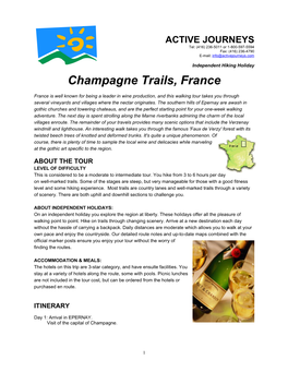 Champagne Trails, France