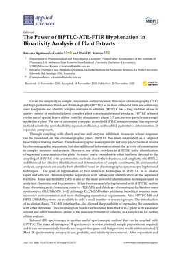 The Power of HPTLC-ATR-FTIR Hyphenation in Bioactivity Analysis of Plant Extracts