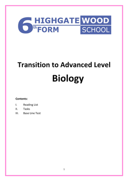 Biology Transition to a Level