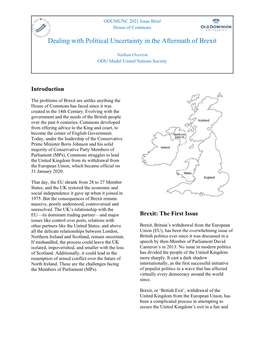 Dealing with Political Uncertainty in the Aftermath of Brexit