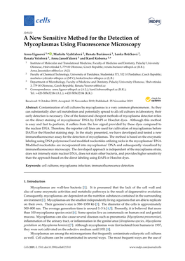 A New Sensitive Method for the Detection of Mycoplasmas Using Fluorescence Microscopy