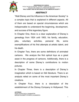 Walt Disney and His Influence in the American Society.”