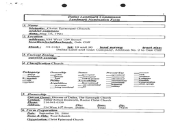 Christ Episcopal Church Landmark Nomination Form