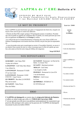 AAPPMA De L' EHE:Bulletin