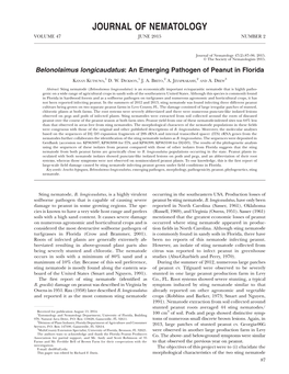 Journal of Nematology Volume 47 June 2015 Number 2