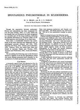 Spontaneous Pneumothorax in Scleroderma by M