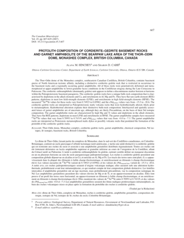 Protolith Composition of Cordierite–Gedrite Basement Rocks