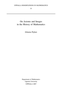 On Axioms and Images in the History of Mathematics