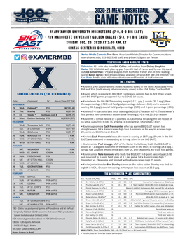 Rv/Rv Xavier University Musketeers (7-0, 0-0 Big East) - /Rv Marquette University Golden Eagles (5-3, 1-1 Big East) Sunday, Dec