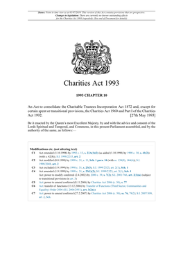 Charities Act 1993 (Repealed)