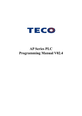 AP Series PLC Programming Manual V02.4