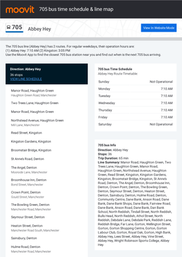 705 Bus Time Schedule & Line Route