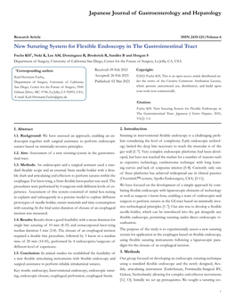 New Suturing System for Flexible Endoscopy in the Gastrointestinal Tract