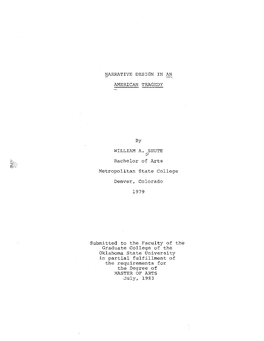 NARRATIVE DESIGN in an AMERICAN TRAGEDY by WILLIAM