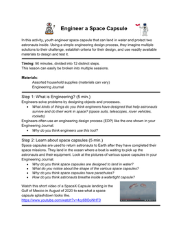 Engineer a Space Capsule