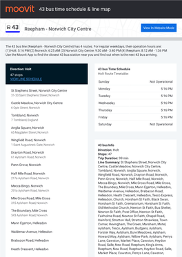 43 Bus Time Schedule & Line Route