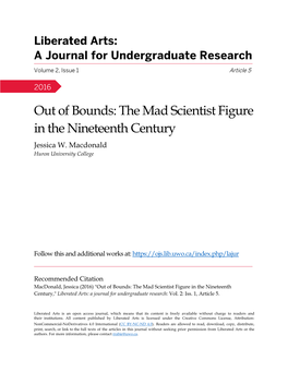 Out of Bounds: the Mad Scientist Figure in the Nineteenth Century Jessica W