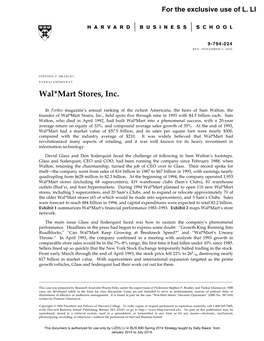 Wal*Mart Stores, Inc