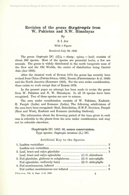 Revision of the Genus Oacytröpis from W. Pakistan and N.W. Himalayas by S