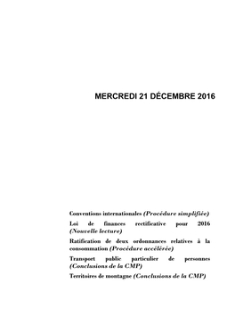 Mercredi 21 Décembre 2016