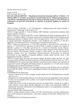 Codice A1813A D.D. 25 Gennaio 2017, N. 199 D.P.G.R. N 8/R Del 20/09/2011 - "Regolamento Forestale Di Attuazione Dell'art