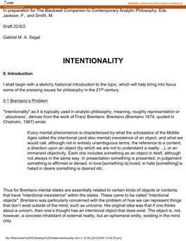 INTENTIONALITYCORE Metadata, Citation and Similar Papers at Core.Ac.Uk