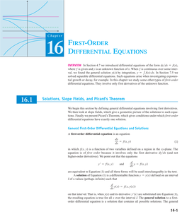 First-Order Differential Equations