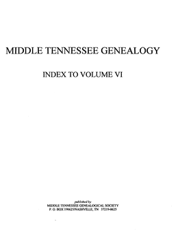 Middle Tennessee Genealogy